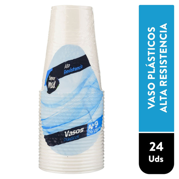 Vaso Supermax Desechable N9 Bco 24uds