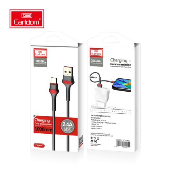 Cables Usb Lightning Iphones Ec-082I Earldom Negro