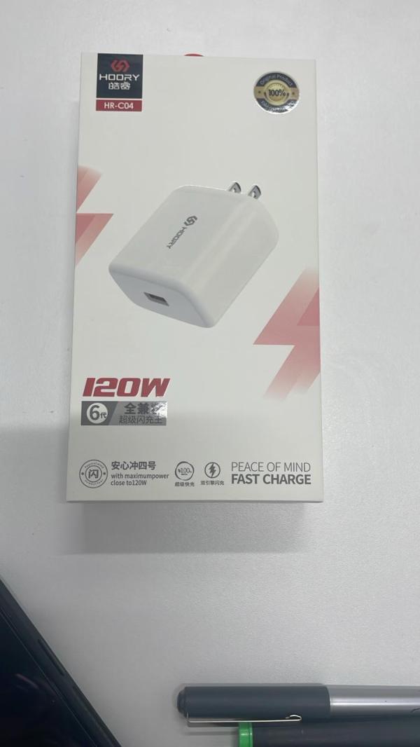 Cargador Cubo Casa Con Cable Tipo C Hr-C04 Hoory. Blanca