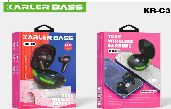 Audífonos Inalámbricos TWS CON Pantalla LED Modelo KR-C3 Karler