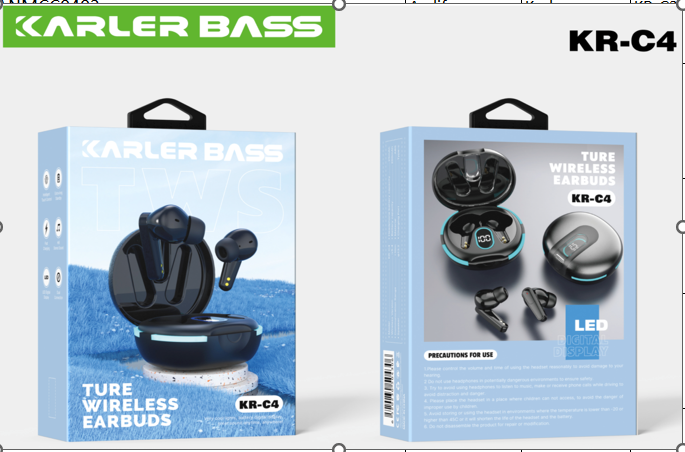 Audífonos Inalámbricos TWS CON Pantalla LED Modelo KR-C4 Karler