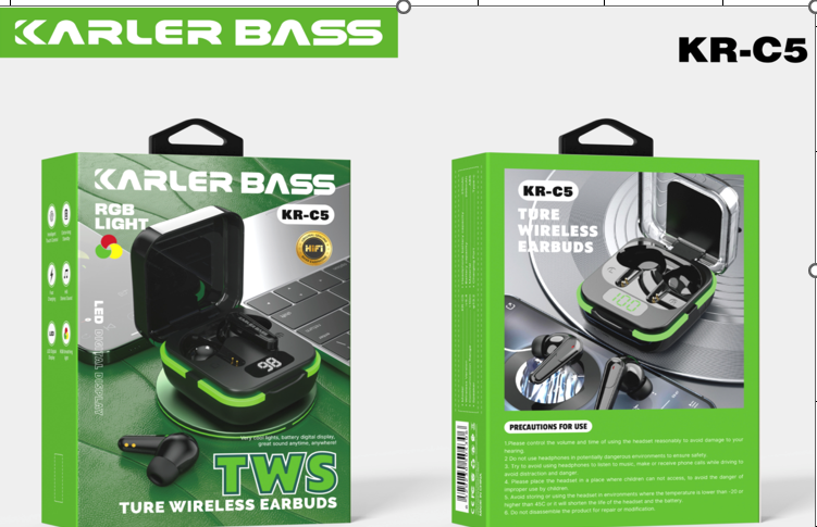 Audífonos Inalámbricos TWS CON Pantalla LED Modelo KR-C5 Karler