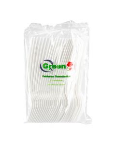 Tenedor Plástico Blanco 25 U