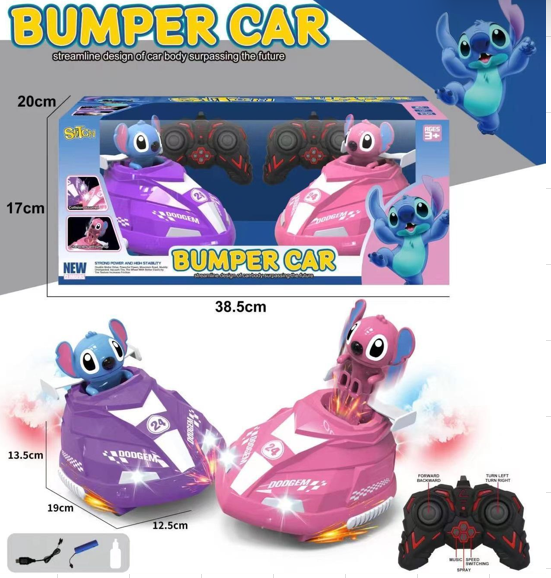 Carros chocones con control remoto de stitch