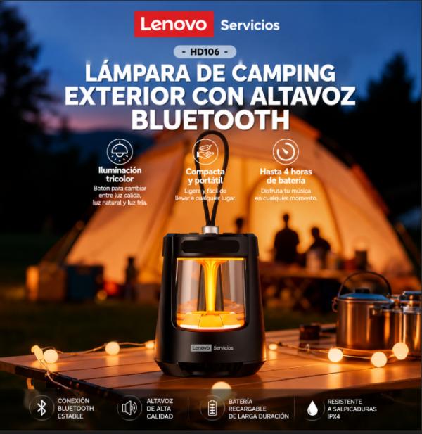Lenovo Services Hd106 Bocina Portátil Con Lámpara De Camping