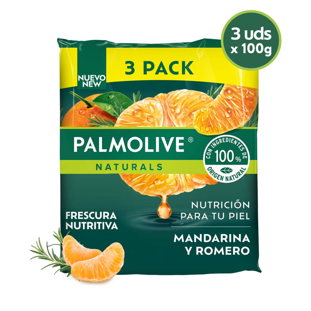 Jabón Palmolive Naturals Mandarina Y Romero - 3 Pack -300g