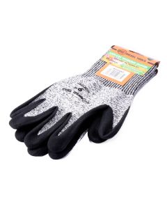 Guantes Anti Corte Nitrilo 9pulg Gris Y Negro