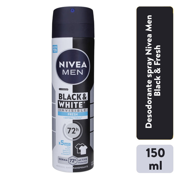 Desodorante Nivea Men Antimanchas En Spray Black & White Invisible Fresh - 150 Ml