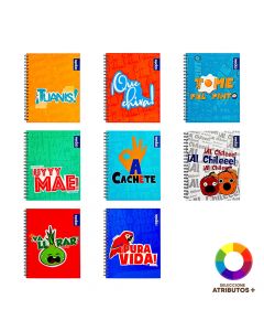 Cuaderno Espiral Estampado A Lo Tico 100h Surtido Por Estilo