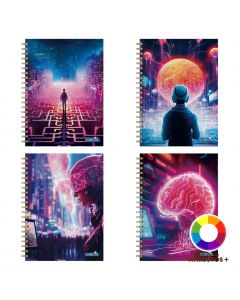 Cuaderno Espiral Diseño Futurista