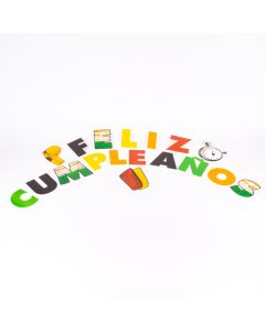 Letrero Feliz Cumpleaños Futbol Mundial Surtido
