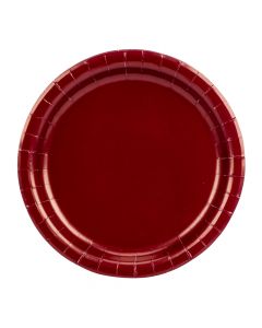 Plato Cartón Redondo 7pulg Vino