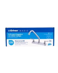 Grifo Para Fregadero Doble Manija 8pulg 20.3cm Cromado