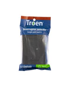 Interruptor Plastico Individual Troen Para Interior 125v-10a Negro