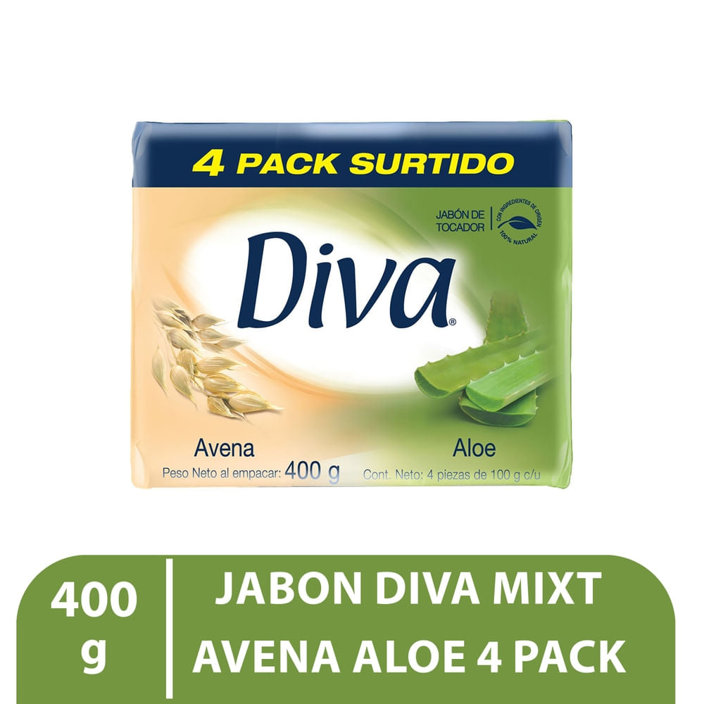 Jabón Corporal Diva Surtido, 4 Pack -100 G