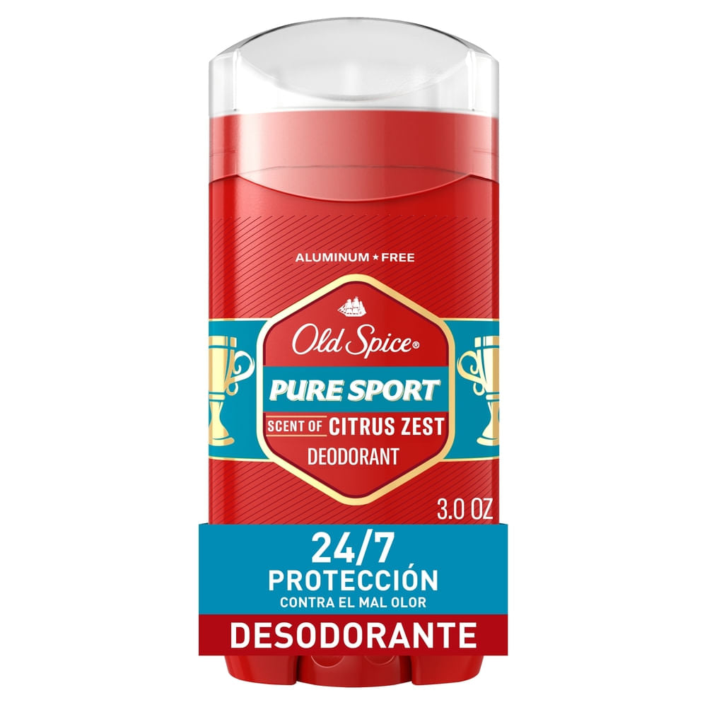 Desodorante Old Spice Para Hombres Sin Aluminio Pure Sport 3.0 Oz 85 G
