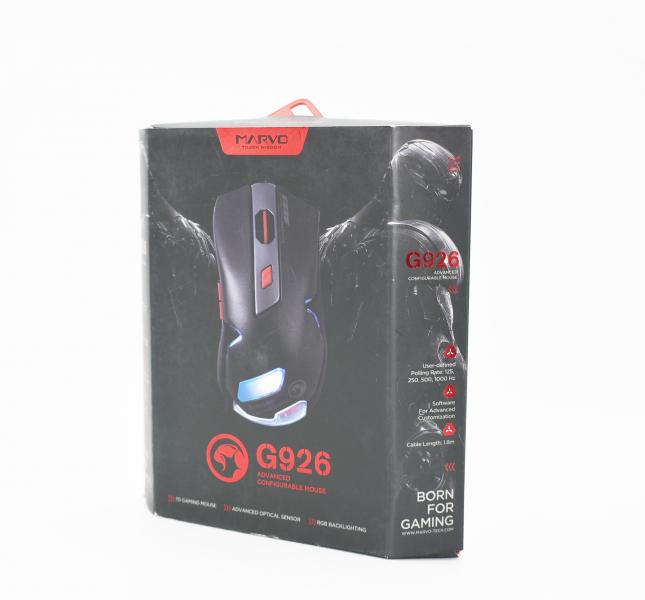 MOUSE LINEA SCORPION G926 MARVO NEGRO / ROJO