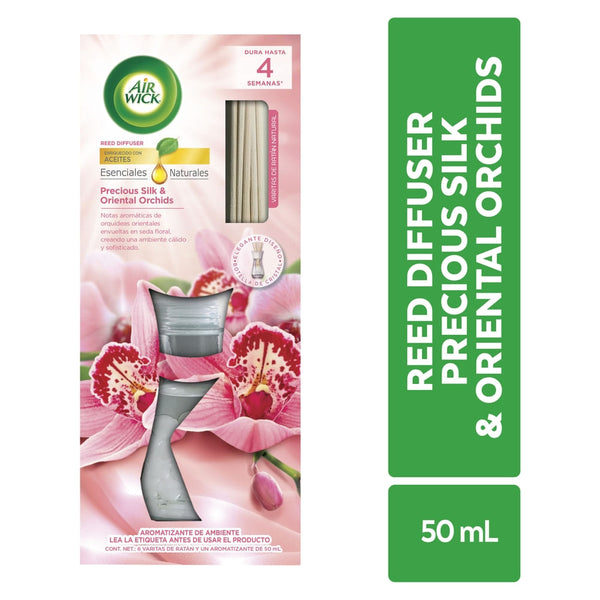 Aromatizante Ambiental Air Wick Reed Diffuser Precious Silk & Oriental Orchids - 50 Ml