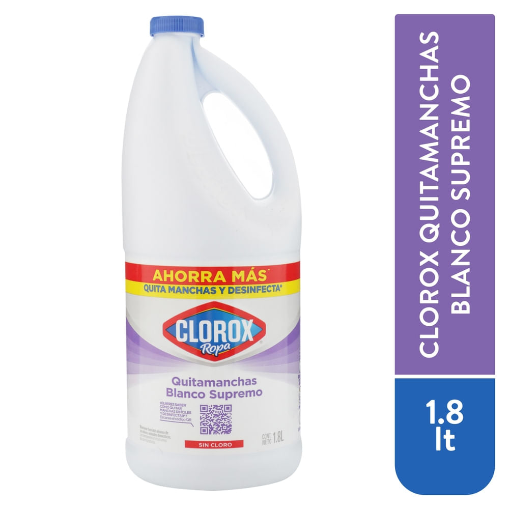 Quitamanchas Clorox Ropa Blanco Supremo Sin Cloro - 1.8 L