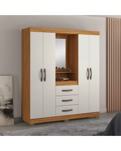 Ropero 4 Puertas Y 3 Gavetas Con Espejo Freijo Trend Off White
