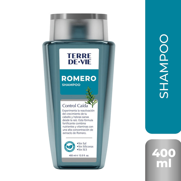Shampoo Romero Terre De Vie Control Caída - 400 Ml