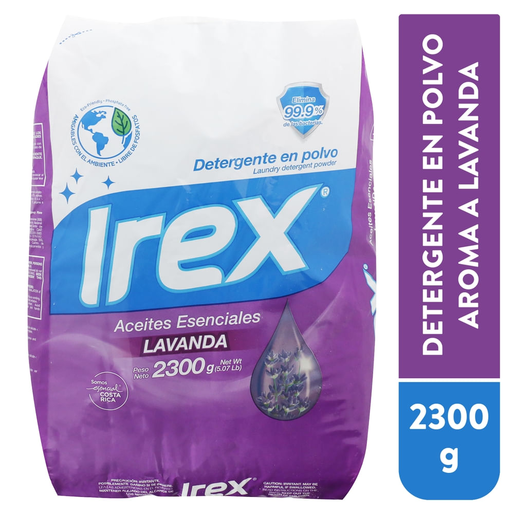 Detegente En Polvo Irex Aceites Esenciales Y Lavanda - 2300 G