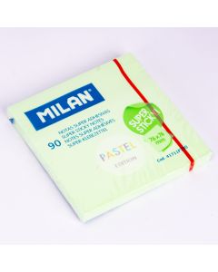 Nota Adhesiva Milan 76x76mm Verde Pastel 100 Hojas