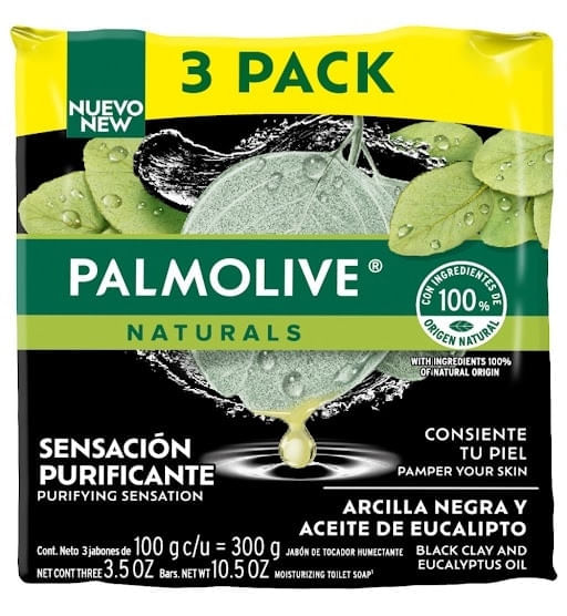 Jabón Palmolive Arcilla Y Eucalipto 3 Pack - 300 G