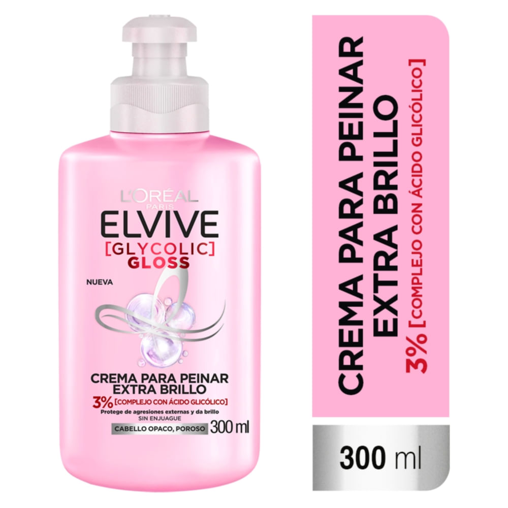 Crema Para Peinar L'oréal Paris Elvive Glycolic Gloss - 300 Ml