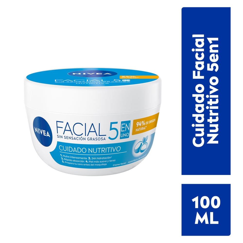 Crema Nivea Cuidado Nutritivo 5en1 - 100 Ml