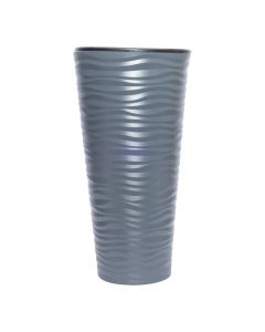 Maceta Con Relieve Gris
