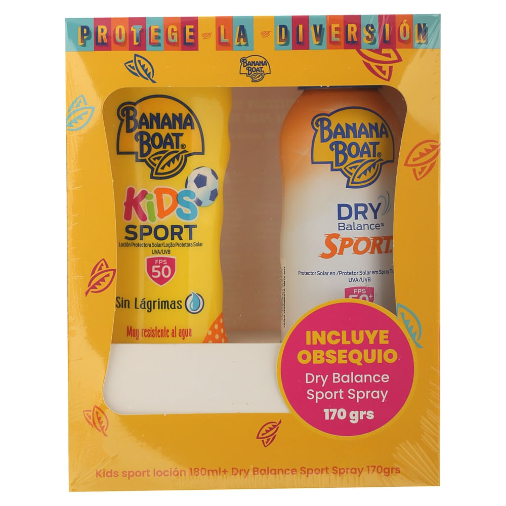 Protector Solar Banana Boat Kids Más Dry Balance Sport Pack - 350 Ml