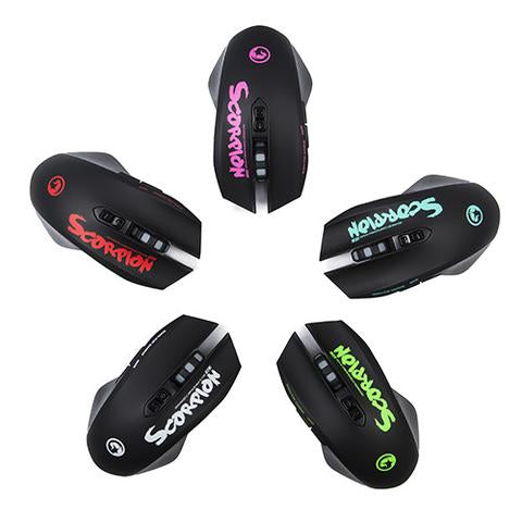 MOUSE LINEA SCORPION G938 MARVO NEGRO / ROJO