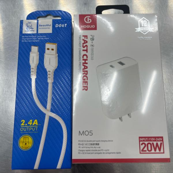 Cargador Cubo Casa Hoguo M05 + Cables Usb Tipo-C D06T Denmen