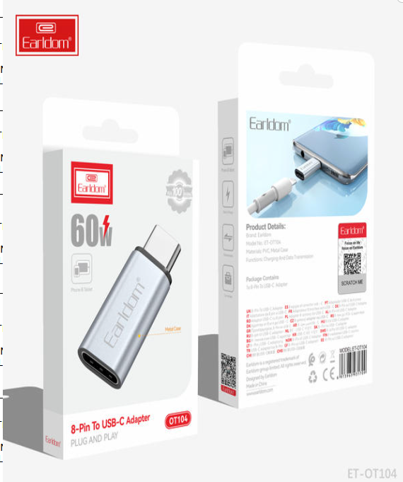 ADAPTADOR OTG LIGHTNING A USB-C EARLDOM ET-OT104