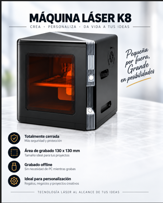 MÁQUINA LÁSER DE GRABADO Y CORTE K8