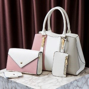 Bolso 3 En 1 Para Dama 20810 Blanco/Rosado