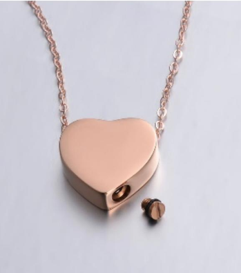 CADENA CON DIJE DE CORAZON INOXIDABLE PARA GRABADO LASER PALO ROSA