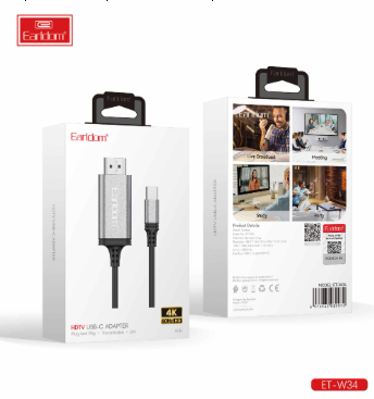 CABLE USB-C A HDMI 4K EARLDOM ET-W34 2 METROS