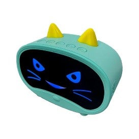 Reloj Despertador Portatil Con Imagen De Gato Azul Azul
