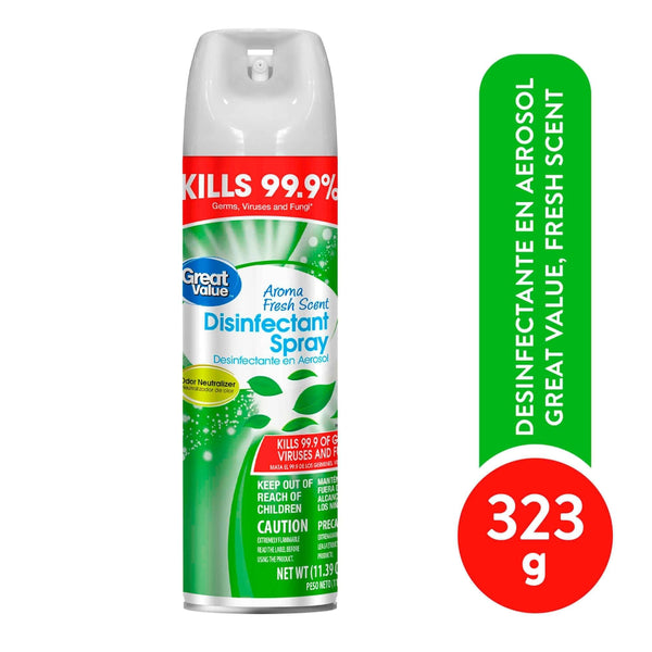 Desinfectante Great Value En Aerosol Aroma Fresh Scent - 323 G