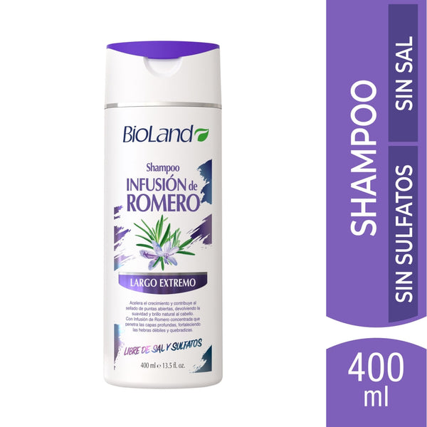 Shampoo Bioland Infusión De Romero Largo Extremo - 400 Ml