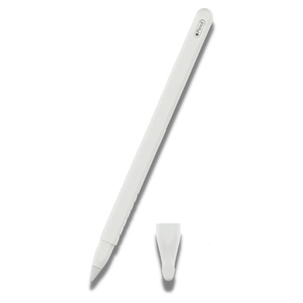 Funda Protectora De Silicon Liso De Colores Para Lapiz 2Da Gen Blanco