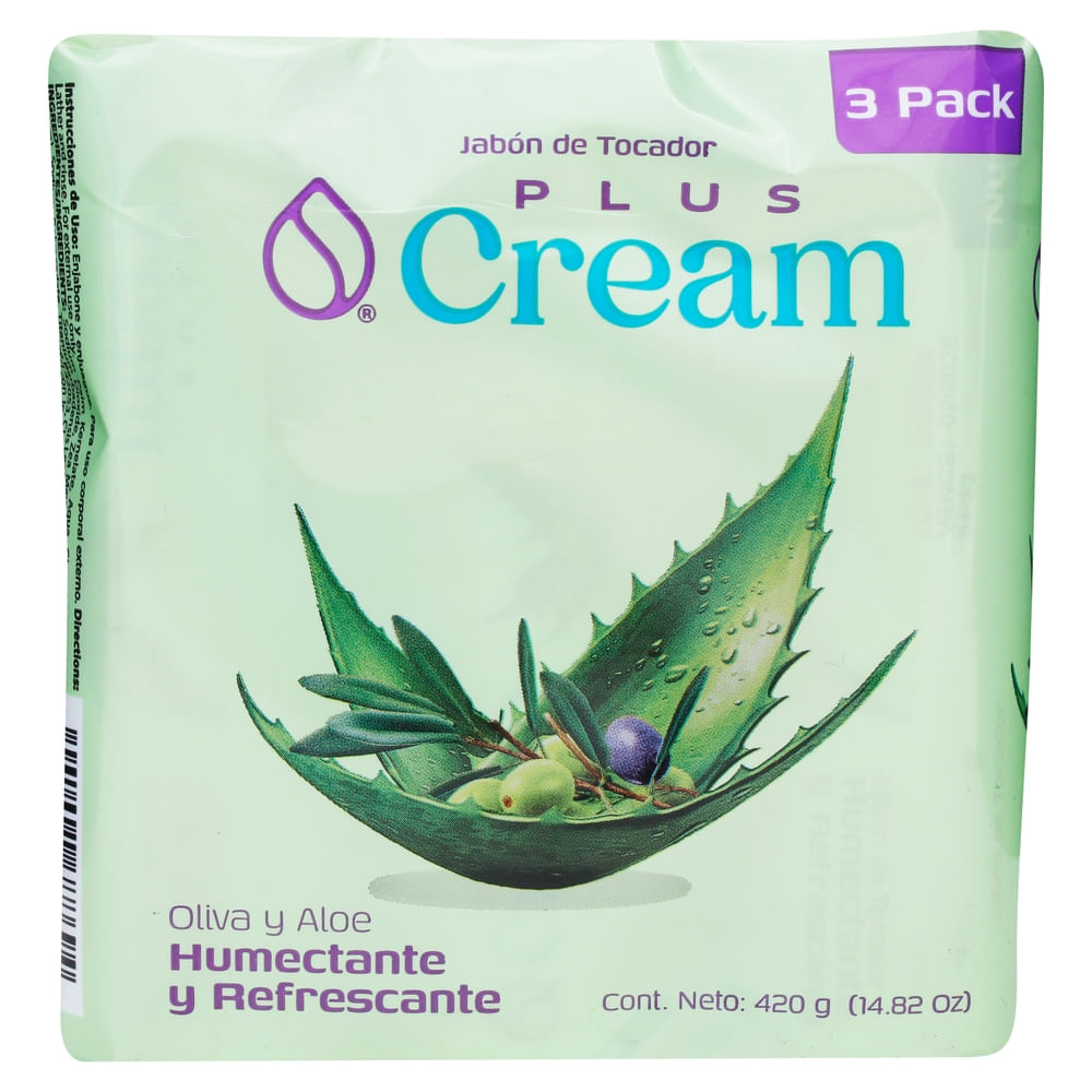 Jabón Plus Cream Oliva Y Aloe -420 G