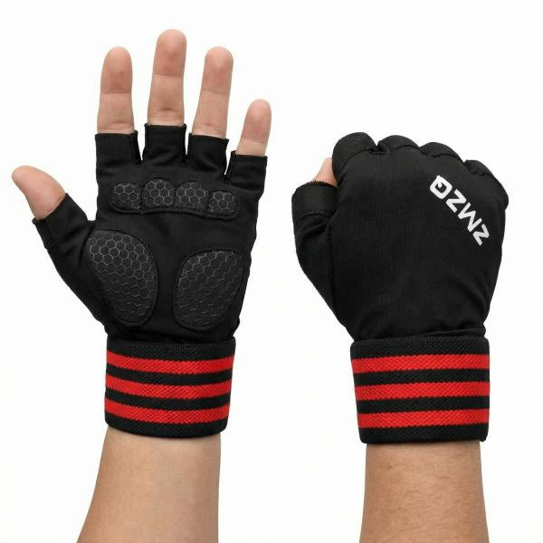 Guantes Para Gimnasio Zmzq Negro Rayas L
