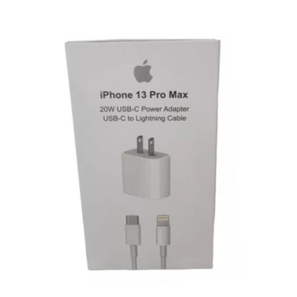 Cargador Completo Tipo C A Lightning 20W Iphone 13 Pro Max Aaa Blanco