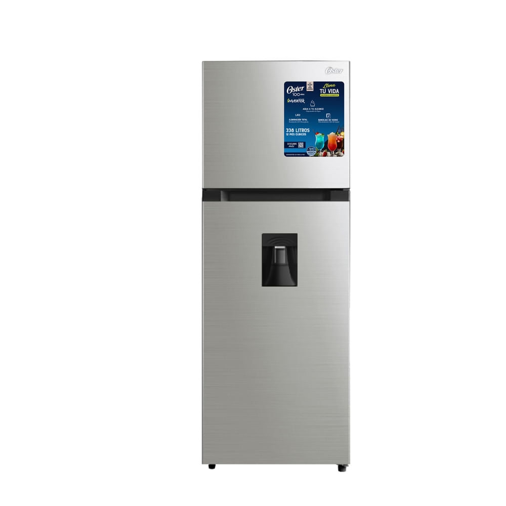 Refrigerador Oster 12 Pies Os-nfmi1202sdi Gris Metálico