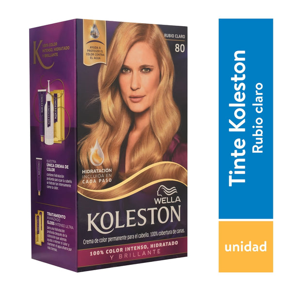 Tinte Para Cabello Koleston Tono 80 Rubio Claro - 50 G