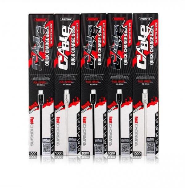 Cable Usb Micro B RC-001M Full Speed Remax Negro