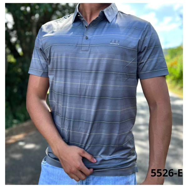 Camisa Cuello Polo Gris Tela Fria Xs